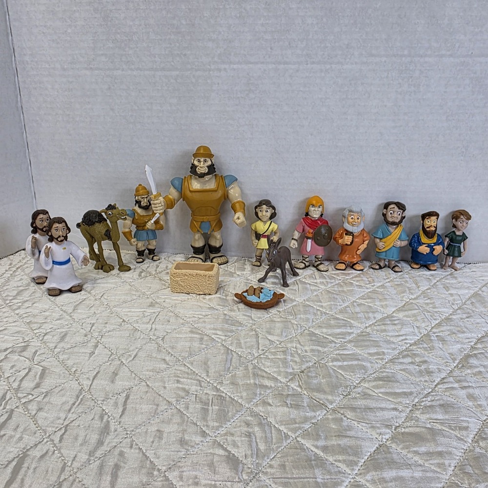 Bible Toys Old Testament Tales of Glory David & Goliath Action Figure Lot Of 14